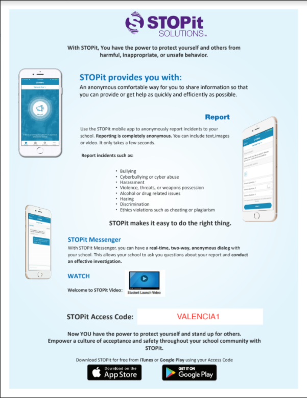 STOPit App access code poster